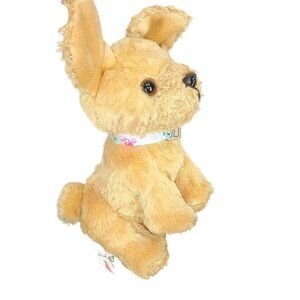 Our Generation‎ Plush Dog Tan Stuffed Animal Toy W/ Flower Collar 8" Sitter